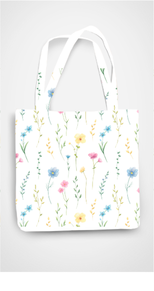 Flower Aop print Tote Bag